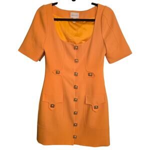 Alice McCall "Air France" Mini Dress – Marigold Orange Statement Dress